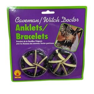 Rubie’s caveman / witch doctor anklets / bracelets 2 brand new in packaging!